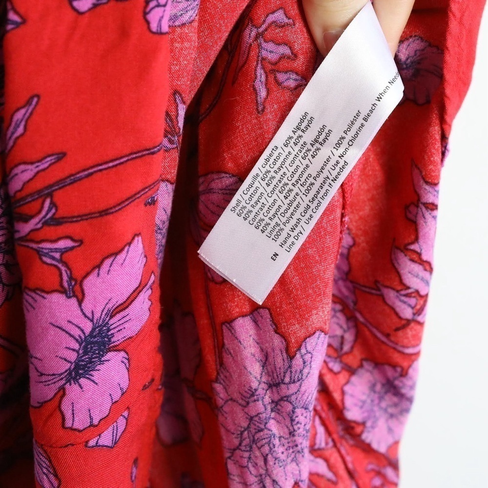 Band of the free red floral print bustier dress Size S small cottagecore peasant - Picture 9 of 9